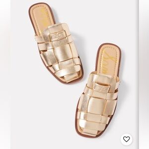 Sam Edelman Gold Fisherman sandals with Luxe Metallic Finish